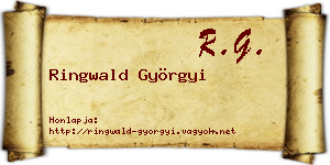 Ringwald Györgyi névjegykártya