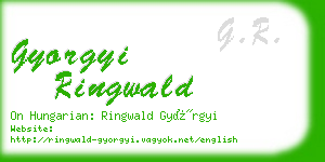 gyorgyi ringwald business card